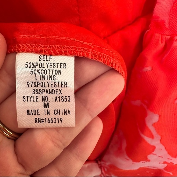 NWT Lizard Thicket Red Floral Layered Hem Mini Dress Size Medium - Picture 10 of 12